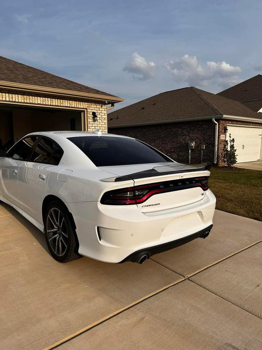 Charger 2 Piece Wickerbill Spoiler 2015-2023 SRT Hellcat Scat Pack with RivNut Tool, Gloss Black